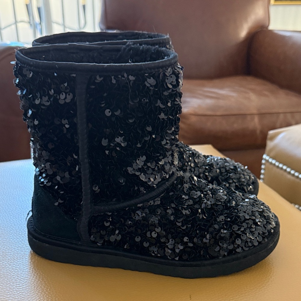 UGG Black Sequin Kids Boots